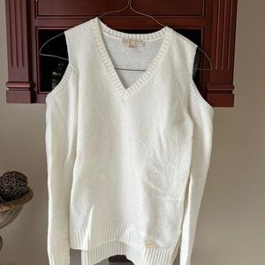 Michael Kors cream cold shoulder sweater